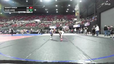 77 lbs Cons. Semi - Halen Lahoe, Thermopolis Wrestling Club vs Barrett Ehrich, Gladiator Wrestling Academy