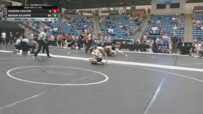 133 lbs Champ. Round 3 - Mason Gillispie, Northeastern Oklahoma A&M vs Hudson Chilton, Friends University