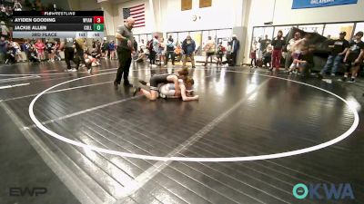 96 lbs 3rd Place - Ayiden Gooding, Wyandotte Youth Wrestling vs Jackie Allen, Collinsville Cardinal Youth Wrestling