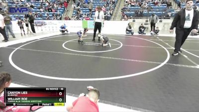 46 lbs Round 5 - William Roe, Topeka Blue Thunder Wrestling vs Canyon Lies, Bluestem