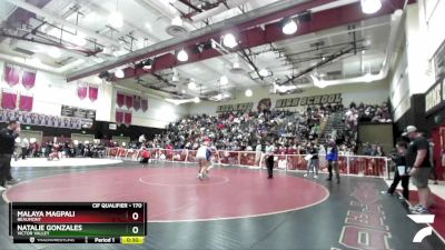 170 lbs Cons. Round 2 - Malaya Magpali, Beaumont vs Natalie Gonzales, Victor Valley