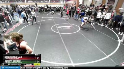 138 lbs Cons. Round 2 - Jordan Schield, Coeur D`Alene High School vs Josh Macdonald, Lake City High School