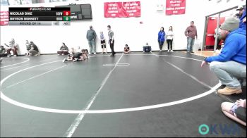 52 lbs Round Of 16 - Nicolas Diaz, Bridge Creek Youth Wrestling vs Bryson Bennett, Rough Riders