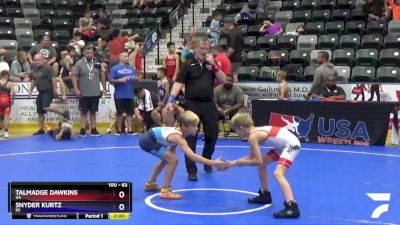 63 lbs Quarterfinal - Talmadge Dawkins, GA vs Snyder Kurtz, KS