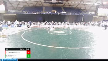98 lbs Cons. Round 4 - Tanner Eggleston, Snoqualmie Valley Wrestling Club vs Emily Finley, Big Cat Wrestling Club