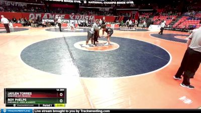 1A 285 lbs Quarterfinal - Roy Phelps, Chicago (C. Hope Academy) vs Jaylen Torres, Wheaton (St. Francis)