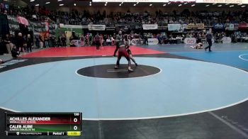 130 lbs Champ. Round 1 - Caleb Aube, Juneau-Douglas HS vs ACHILLES ALEXANDER, Wasilla High School