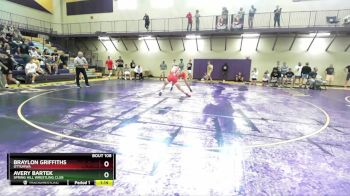 157 lbs Quarterfinal - Avery Bartek, Spring Hill Wrestling Club vs Braylon Griffiths, Ottumwa