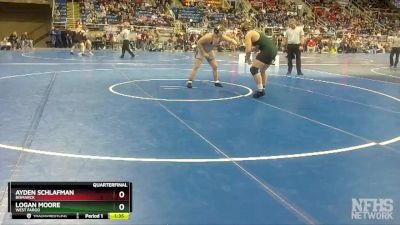 220 lbs Quarterfinal - Ayden Schlafman, Bismarck vs Logan Moore, West Fargo