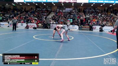 100G 1st Place Match - Grace Loutzenhiser, Colony High School vs Hayden Kumfer, Student Wrestling Development Program