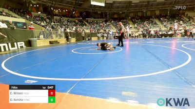 75 lbs Quarterfinal - Corbin Wilson, Tecumseh Youth Wrestling vs Owen Schiltz, Verdigris Youth Wrestling