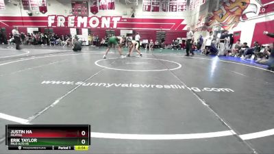 132 lbs Cons. Round 2 - Justin Ha, Milpitas vs Erik Taylor, Palo Alto Hs