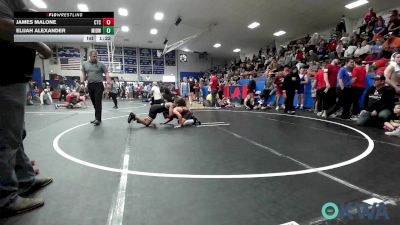 100 lbs Quarterfinal - James Malone, Cleveland Takedown vs Elijah Alexander, Midwest City Bombers Youth Wrestling Club