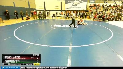 133 lbs Cons. Round 1 - Kellen Hanson, Linfield University vs Teagyn Ludwig, St. John`s University (Minnesota)