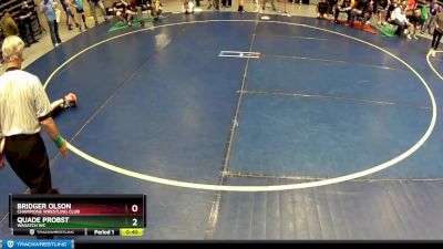 92 lbs Cons. Round 3 - Bridger Olson, Champions Wrestling Club vs Quade Probst, Wasatch WC