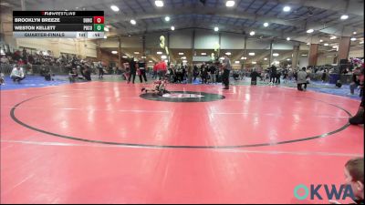 52 lbs Quarterfinal - Brooklyn Breeze, Duncan Demon Wrestling vs Weston Kellett, Pocola Youth Wrestling