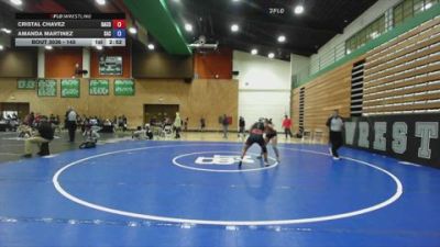 145 lbs Quarterfinal - Amanda Martinez, Santa Ana College vs Cristal Chavez, Bakersfield College