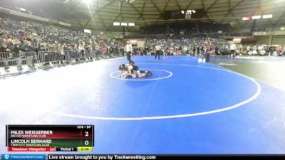 97 lbs Champ. Round 2 - Miles Weisgerber, Big Cat Wrestling Club vs Lincoln Bernard, Twin City Wrestling Club