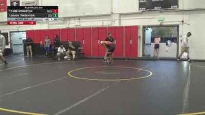 157 lbs 5th Place Match - Brady Thornton, Sacramento City College vs Cade Johnston, Palomar College