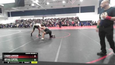 215 lbs Champ. Round 2 - Caden Lawson, El Dorado High School vs Bryan Cortes, Villa Park High School