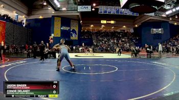 215 lbs Quarterfinal - Conor Delaney, Rumson-Fair Haven Regional vs Jason Singer, Faith Christian Academy