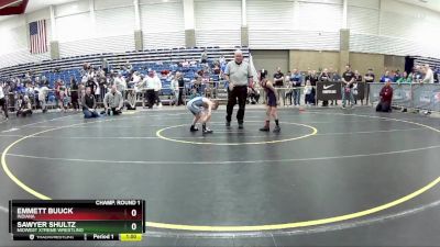 53 lbs Champ. Round 1 - Emmett Buuck, Indiana vs Sawyer Shultz, Midwest Xtreme Wrestling