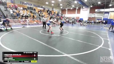 220 lbs Cons. Round 3 - Preston Douglas, Laguna Hills vs Asa Goff, Newport Harbor