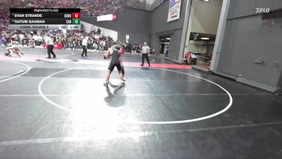 150 lbs Cons. Round 2 - Evan Strande, Sussex Sabercats Wrestling Club vs Taitum Bauman, Lakeland Wrestling Club