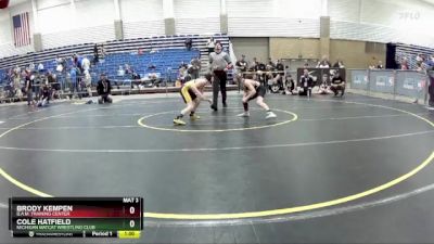 74 lbs Quarterfinal - Cole Hatfield, Michigan Matcat Wrestling Club vs Brody Kempen, B.A.M. Training Center