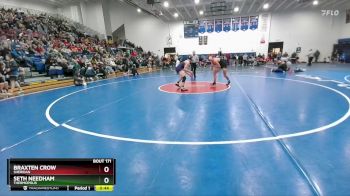 150 lbs Cons. Round 2 - Seth Needham, Thermopolis vs Braxten Crow, Sheridan