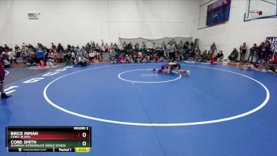 86-88 lbs Round 3 - Brice Inman, Carey Jr High vs Cord Smith, Glenrock Intermediate Middle School