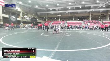 92 lbs Cons. Round 5 - Mason Newberry, Greater Heights Wrestling vs Braxton Delzeit, Hays Wrestling Club