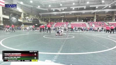 92 lbs Cons. Round 5 - Mason Newberry, Greater Heights Wrestling vs Braxton Delzeit, Hays Wrestling Club