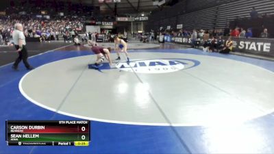 1B/2B 195 5th Place Match - Carson Durbin, Reardan vs Sean Hellem, Adna