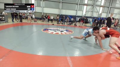 190 lbs Cons. Semis - Mason Becker, White Center Warriors Wrestling Club vs Ares Swain, Inland Northwest Wrestling Training Center