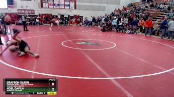 133 lbs Cons. Round 4 - Grayson Olson, Dawson-Boyd - Lac Qui Parle - Montevideo United vs Noel Davila, Madelia/Truman