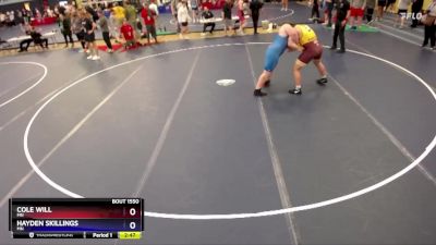 285 lbs Cons. Round 3 - Cole Will, MN vs Hayden Skillings, MN