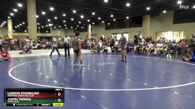 130 lbs Round 2 - Justin Thomas, Alpha Elite vs Landon Stambaugh, Piedmont Wrestling Club