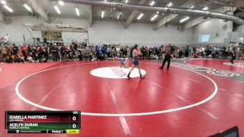 105 lbs Champ. Round 2 - Izabella Martinez, Las Animas vs Acelyn Duran, Pueblo Central