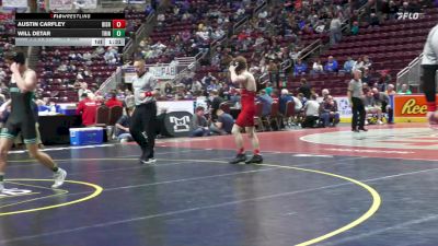 133 lbs Quarterfinal - Austin Carfley, Bishop McCort vs Will Detar, Trinity*