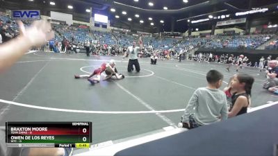 49 lbs Semifinal - Braxton Moore, Team Zapas vs Owen De Los Reyes, WTC