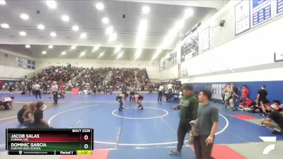 144 lbs Champ. Round 1 - Dominic Garcia, Canyon High School vs Jacob Salas, Corona 100