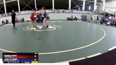 183 lbs Placement Matches (8 Team) - Queen Moniz, Washington vs Evelyn Sheer, Pennsylvania Blue