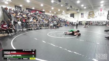 157 lbs Cons. Round 2 - Massimiliano Senel, Thousand Oaks vs Matias Juniel, La Canada