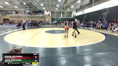 100 lbs 3rd Place Match - Jirnie Deschamps, Kelso (Girls) vs Jazmin Castorena, Centralia (Girls)