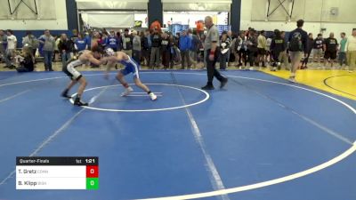 107 lbs Quarterfinal - Tommy Gretz, Connellsville vs Blake Klipp, Bishop McDevitt