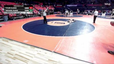 2A 120 lbs Champ. Round 1 - Tyler Clarke, Chatham (Glenwood) vs Michael Olson, Sycamore (H.S.)