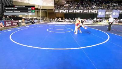 Girls 3A 130 lbs Cons. Semi - Paige McGee, Cheney (Girls) vs Kendall Griffin, Lakes (Girls)