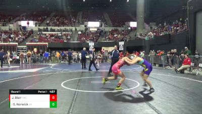 130 lbs Round 1 - Savanna Norwick, Laurel Matburners vs Jesalyn Blair, Thermopolis Wrestling Club