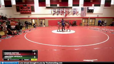 100-101 lbs Round 3 - Chance Mattox, Ascend Wrestling Academy vs Abrionna Apodaca, Unattached